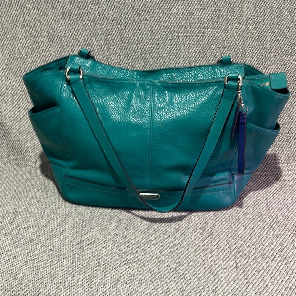 Coach Turquoise Leather Shoulder Bag